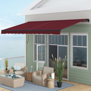 14.8 x 9.8 ft retractable blind, burgundy red 