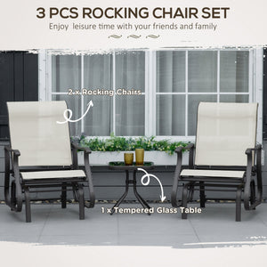 3-piece rocking bistro set, cream white