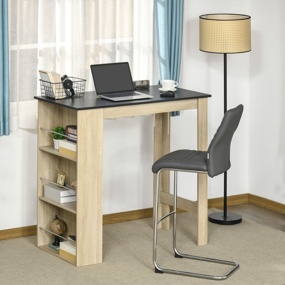 Bar table with 3 storage shelves