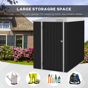 Garden shed with a lockable door and ventilation, dark grey