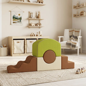Set of 5 foam motor skills blocks with corduroy covers