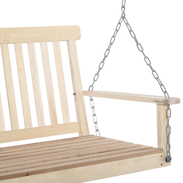 Hanging swing for 2 people made of wood