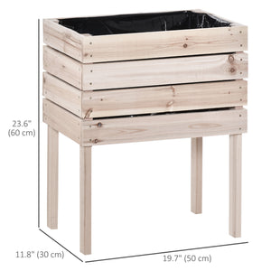 Set of 4 raised wooden garden planters