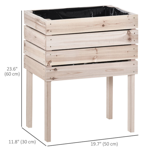 Set of 4 raised wooden garden planters