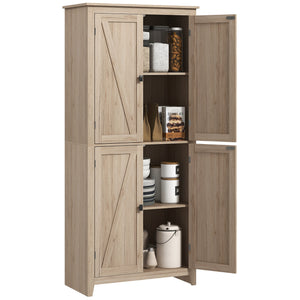 Storage unit with doors and shelves, beige