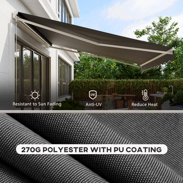 9.8 x 11.8 ft retractable electric awning with remote control, grey 
