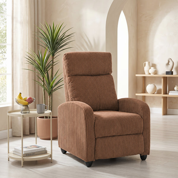Corduroy recliner, brown