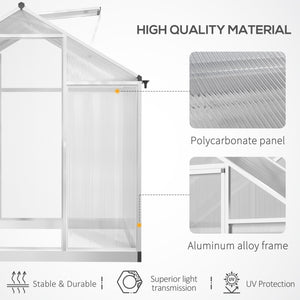 Aluminium greenhouse, gutter and ventilation, silver