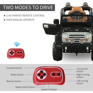 Jeep Power Wheels 12V with Remote Control, Black