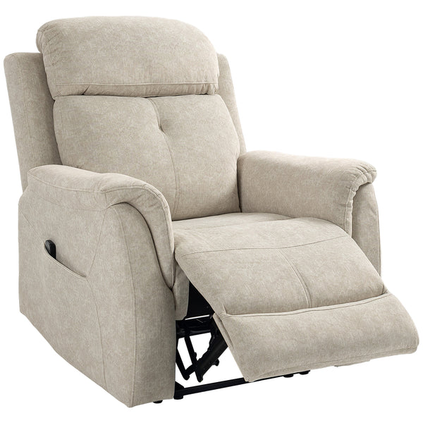 Manual recliner chair with vibration massage, beige