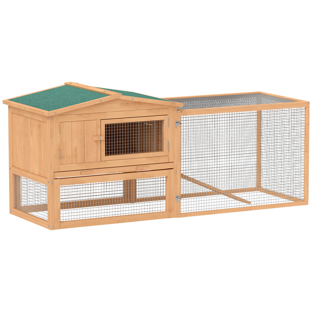 Outdoor rabbit hutch with run and durable roof