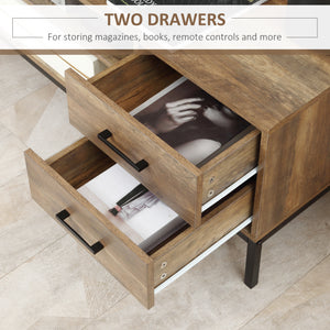 TV stand for up to 50 inches with door, open storage and drawers