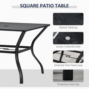 5-piece outdoor dining set, black