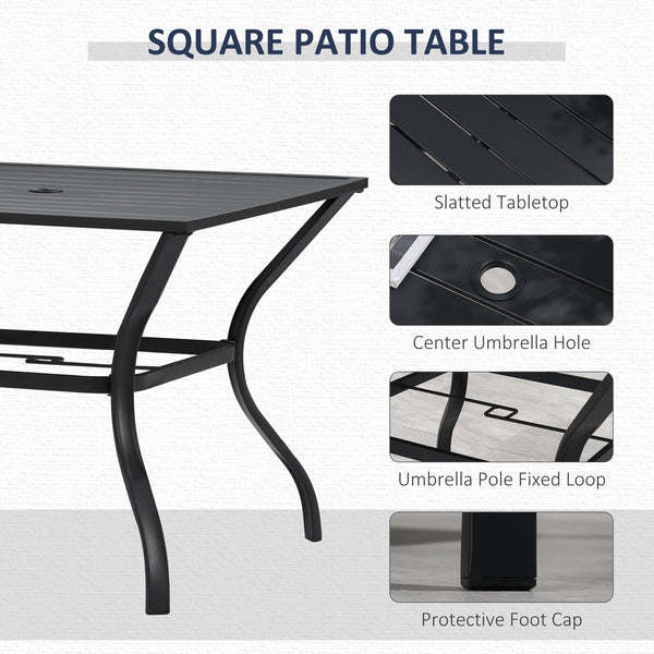 5-piece outdoor dining set, black