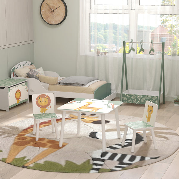 3-Piece Kids Animal Print Table and Chair Set