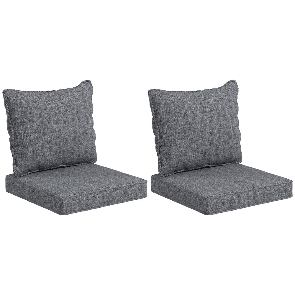 Lot de 4 coussins gris de rechange pour chaise de patio avec dossier, confort extérieur