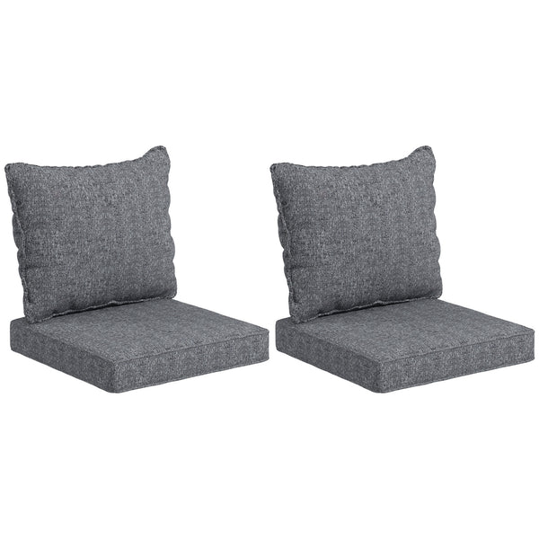 Replacement Patio Chair Cushions with Back, Set of 4, Gray