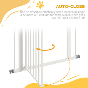 Extra Tall White Dog Gate with Door