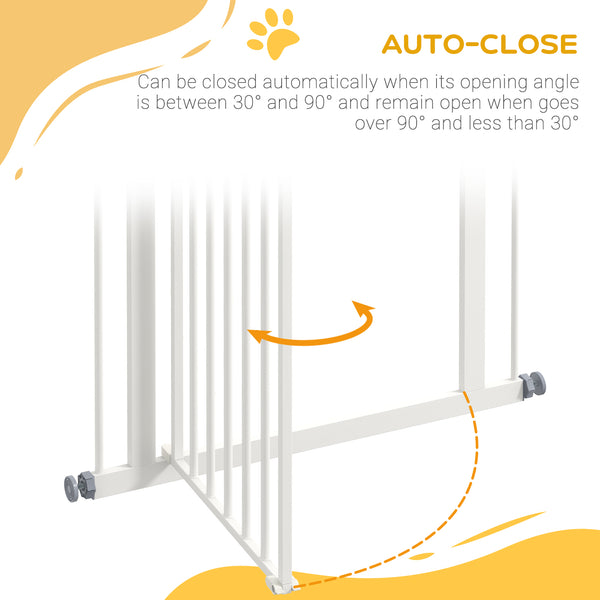 Extra Tall White Dog Gate with Door