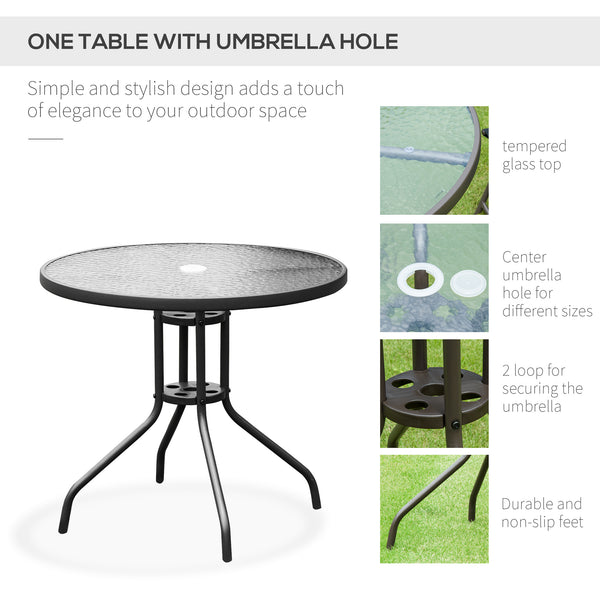 6-piece outdoor dining set for 4 people with parasol