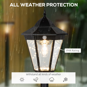 Outdoor solar street light with motion sensor, black