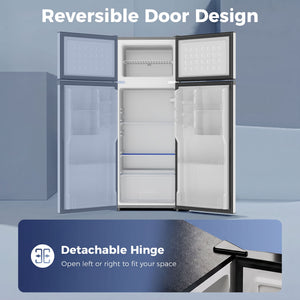 7.7 cu. ft. Refrigerator with Freezer, Silver and Black
