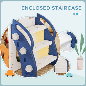 7-in-1 Toddler Slide with Basketball Hoop, Climbing Structure, Telescope, Tunnel and Flying Machine