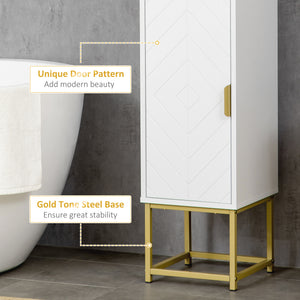 Tall bathroom storage cabinet, adjustable shelf, white