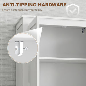 4-door bathroom cabinet, white