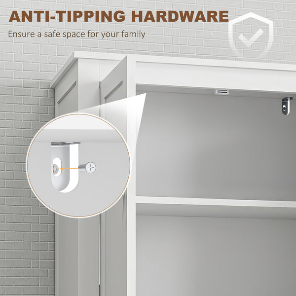 4-door bathroom cabinet, white