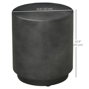 Round Terrazzo Finish Side Table, Anthracite Grey
