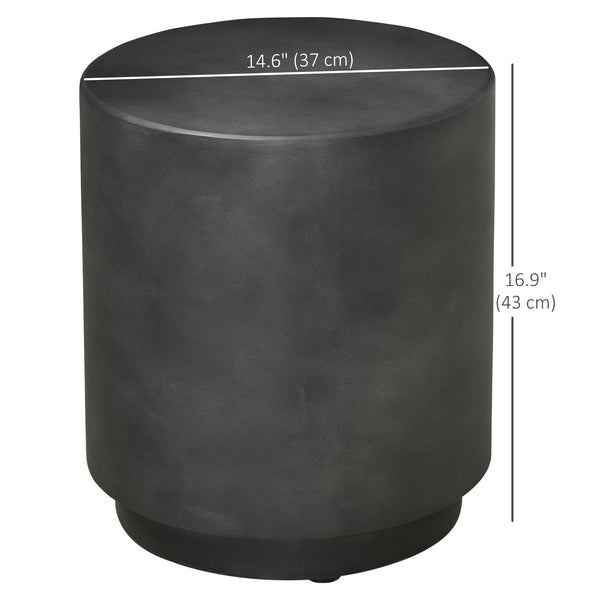 Round Terrazzo Finish Side Table, Anthracite Grey