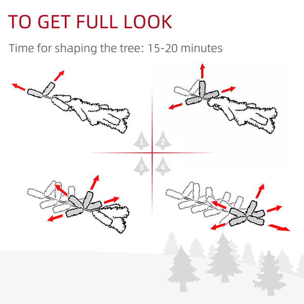 7ft Black Artificial Christmas Tree with Automatic Opening