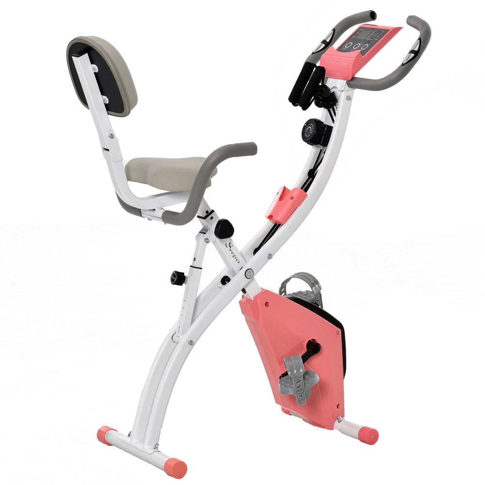 3-in-1 Folding Exercise Bike with 8-Level Magnetic Resistance, Pink