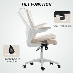 Ergonomic office chair with lumbar support, beige