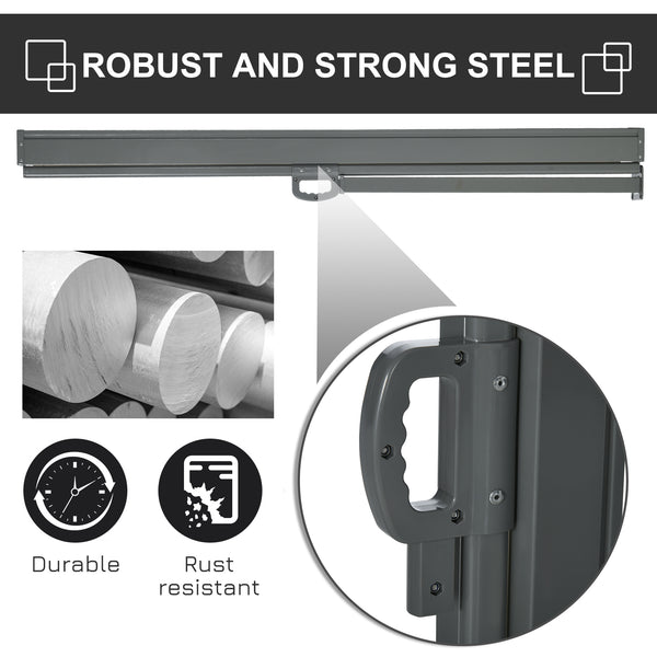 Retractable side awning, UV and wind resistant, cream white