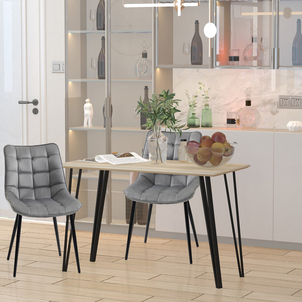 Set of 2 upholstered dining chairs, gray