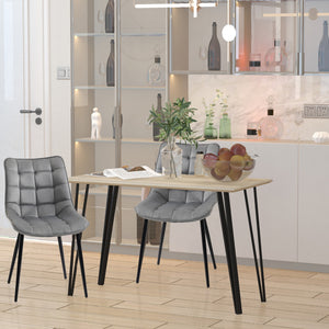 Set of 2 upholstered dining chairs, gray