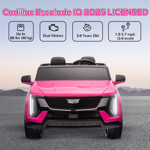 Cadillac Escalade 2-seater 12V with remote control, spring suspension, pink