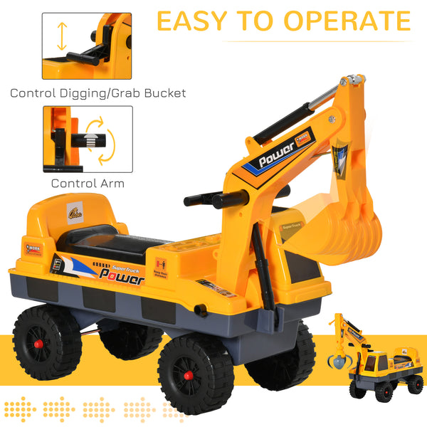 2-in-1 construction excavator, yellow