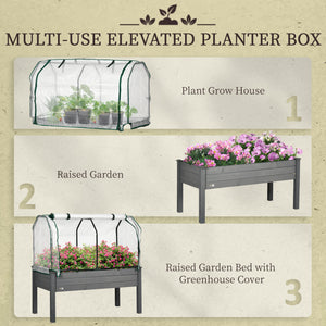 Raised garden bed with PE greenhouse cover