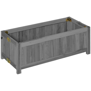 Folding raised wooden planter for garden and terrace