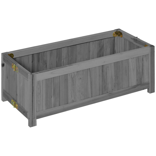 Folding raised wooden planter for garden and terrace