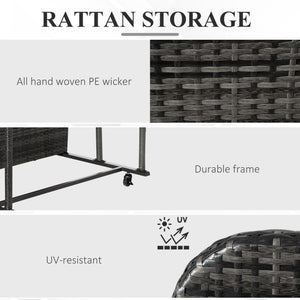 Rolling storage unit for swimming pool, grey
