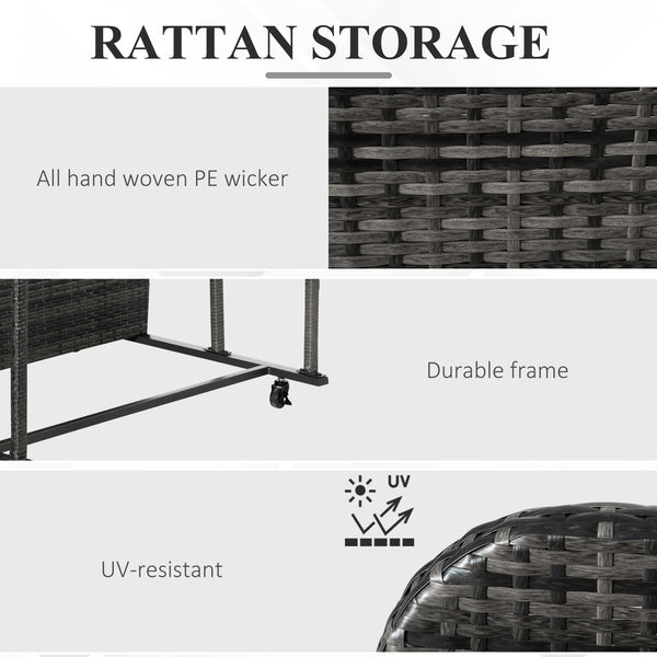 Rolling storage unit for swimming pool, grey