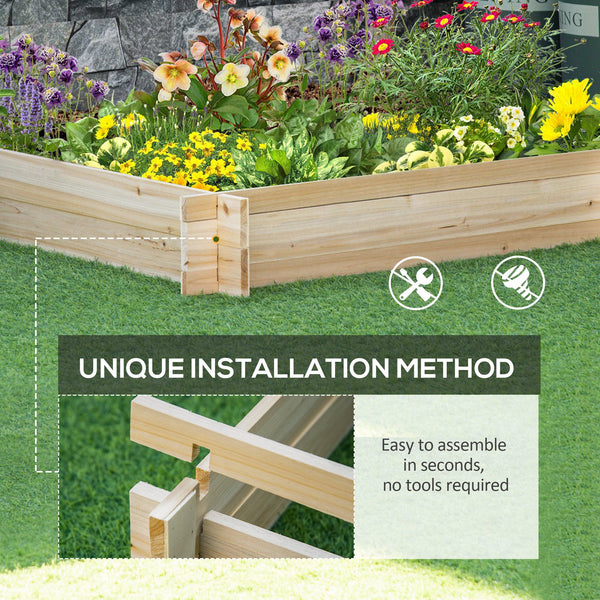 Wooden screwless raised planter