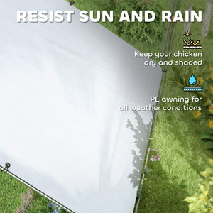 Metal chicken coop with waterproof and UV-resistant cover