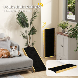 Foldable dog ramp with 4 adjustable height levels