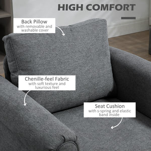 Upholstered occasional chair with armrests and rubberwood legs, light grey