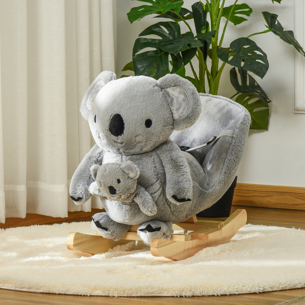 Plush Rocking Koala with Realistic Sounds, Grey
